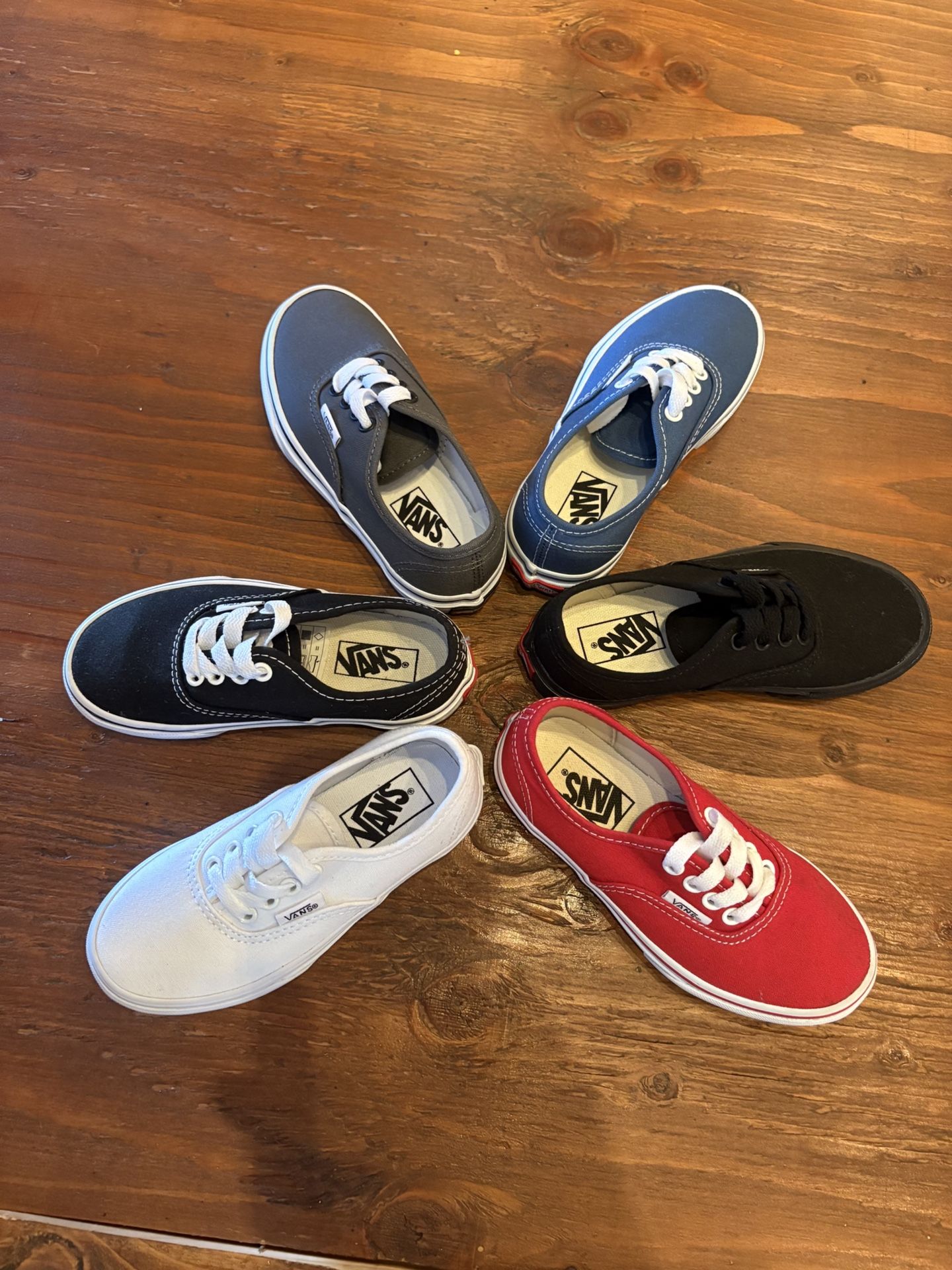 All classic vans and converse Toddler size $15 only, Preschool $20 only. Adults 50% Off