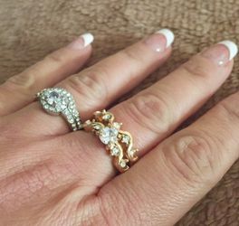 2 diamond ring on 10k white gold and gold