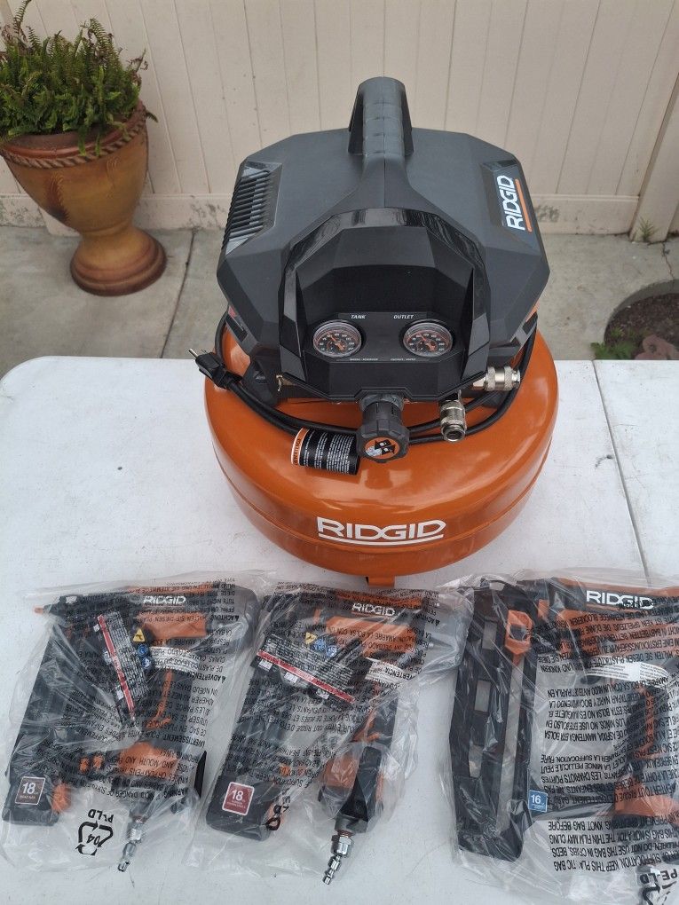 Ridgid 6 Gal. Air Compressor And 3-Tool Combo Kit 