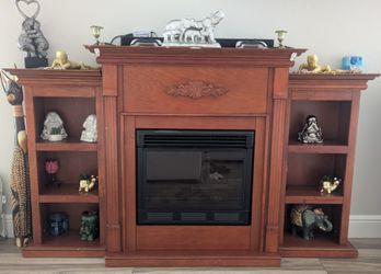 Fireplace/heat bookshelf stand