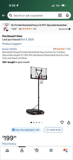 Basketball Hoop, Almost New