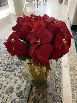 28” Silk Poinsettia XL Red