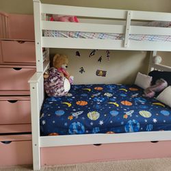 Pink and White Trundle  Bed (CASH ONLY) 