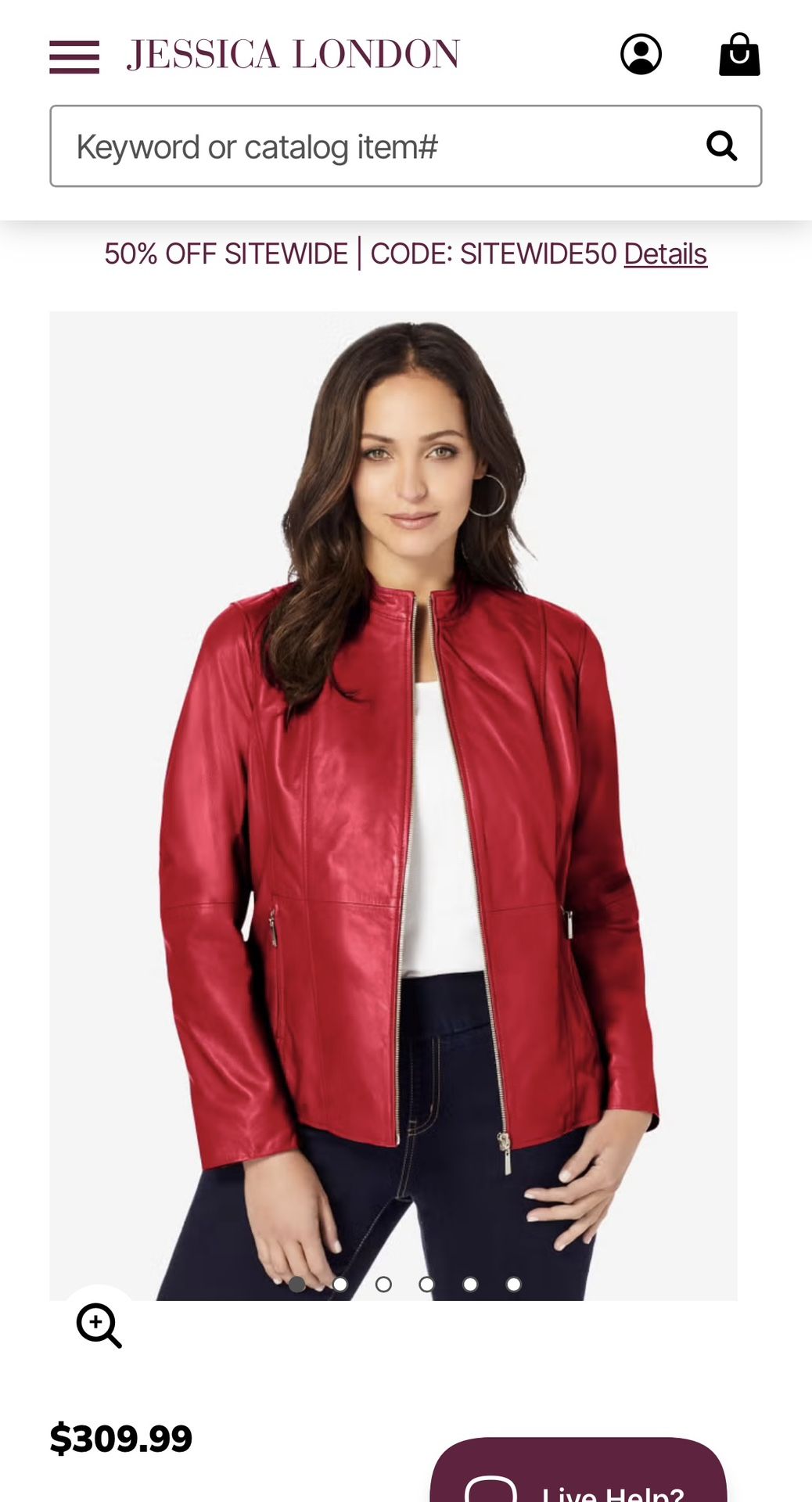 Women's Size 26 Red Leather Jacket