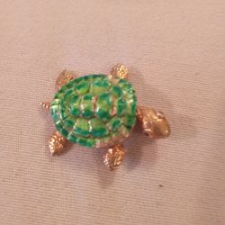 14 Karat Gold Turtle Brushet Clip