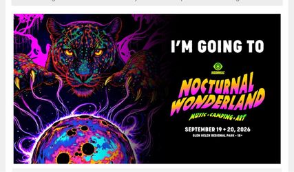 Nocturnal Wonderland GA Ticket