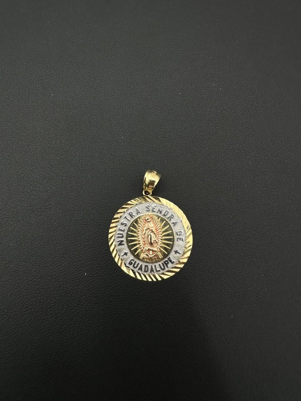 14K Yellow Gold Guadalupe Nuestra Senora De Religious Charm Pendant 4.9 gram