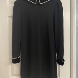 Beautiful Black Dress With Decorative Pearl
