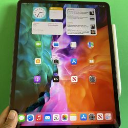 1TB / 1024GB Apple IPad Pro 12.9” 4th Generation (2020 Model/ Face ID/Liquid Retina ) with pen, keyboard & Accessories(Apple pencil supported)