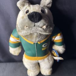 Vintage 1998 Miami Dolphins  Plush Stuffed Bulldog NFL Play Football Toy Tags