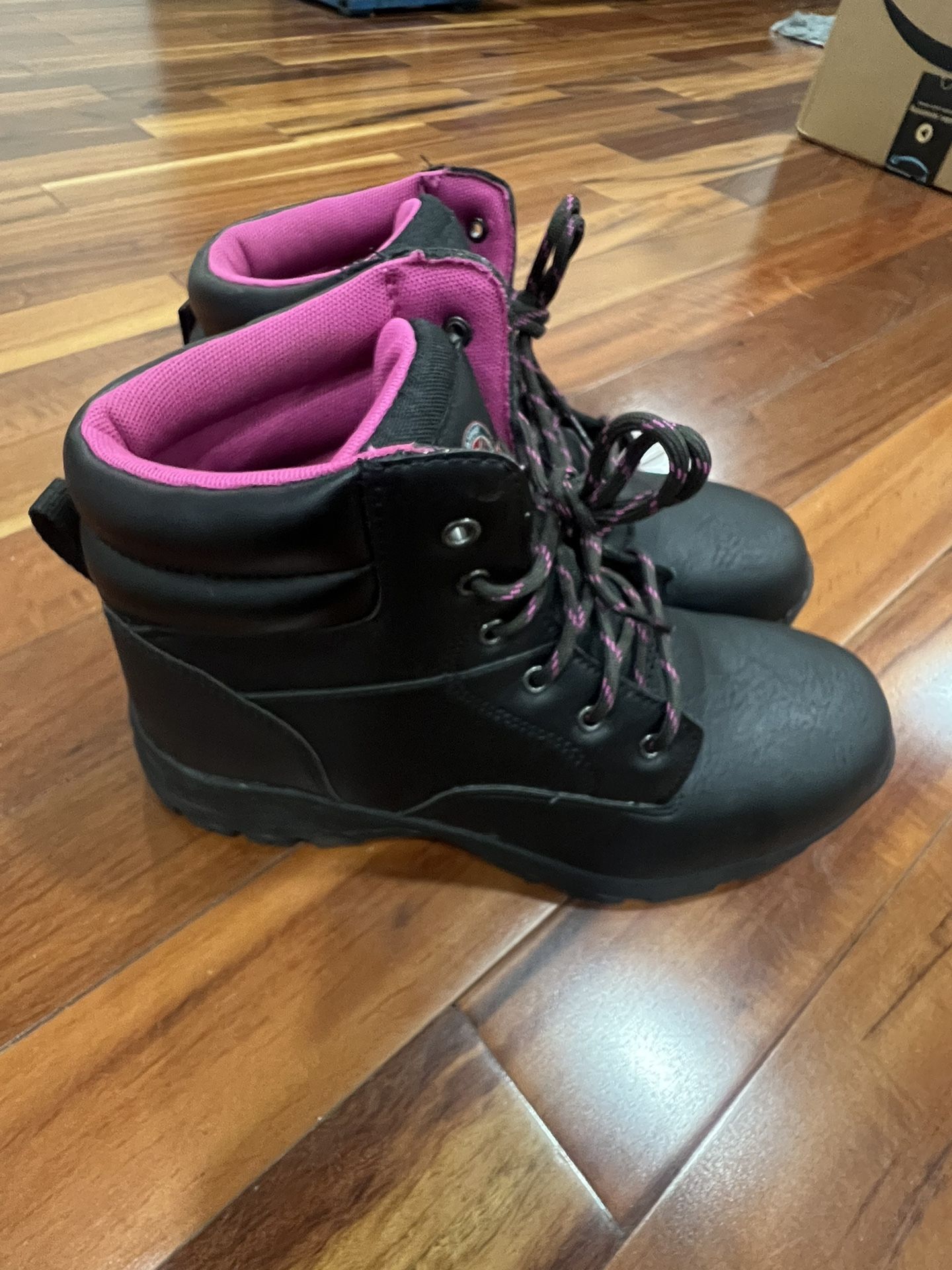 Women's Brahma For Her Bevel Steel Toe Faux Leather Work Boot Black