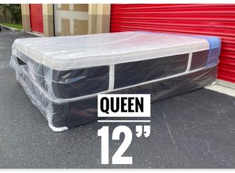 Queen Mattress Set Plush PillowTop – Brand New –  Same Day Delivery Available 🚚