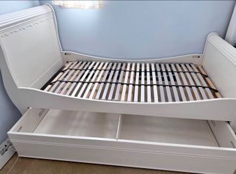 **CafeKid Twin Sleigh Bed with Trundle with mattresses**