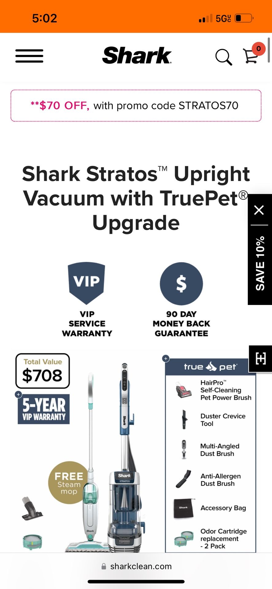 Shark Stratos'™ Upright Vacuum with TruePet® Upgrade