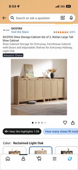*OBO* SICOTAS Rattan Shoe Storage Cabinet Set of 2