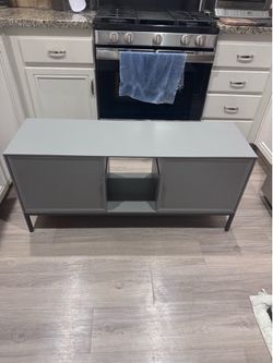 Gray Metal TV Stand / Media Console – 44.75” Wide