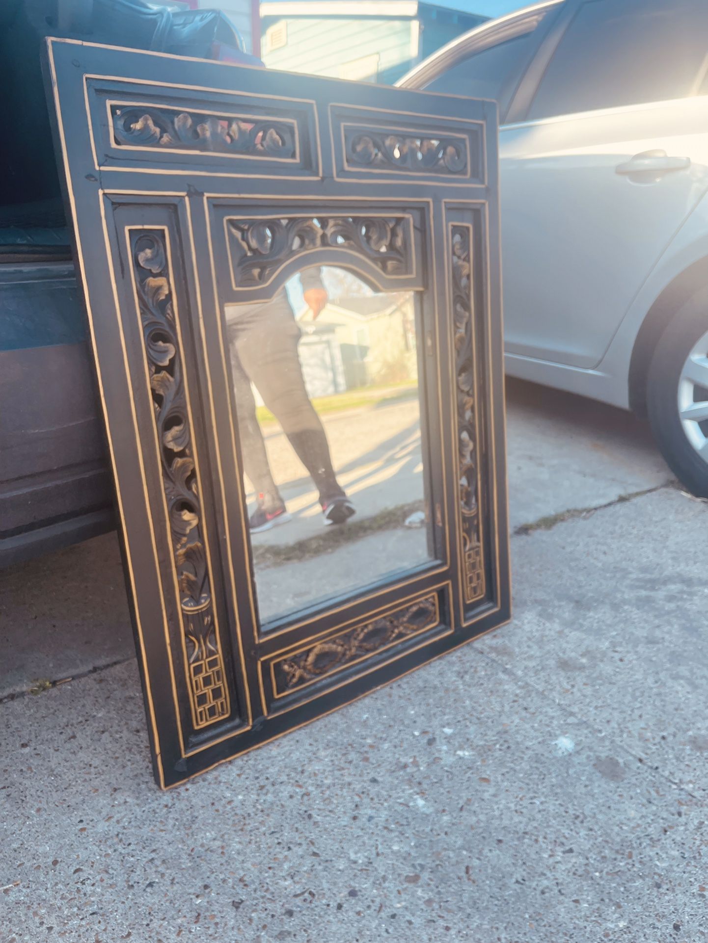 Vintage Wooden Mirror 