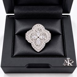 925 Sterling Silver 7.71CTW MOISSANITE Cross Men’s Ring Size 11