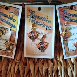 FREE Thanksgiving Turkey Earrings w/ 24k gold-plated earring hooks