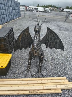 Large Metal Dragon Sculpture