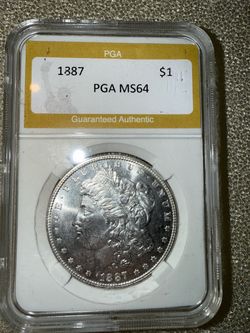 1887 Morgan silver dollar