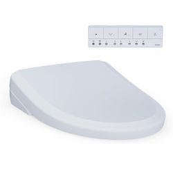 TOTO® WASHLET®+ S7 Electronic Bidet Toilet Seat with EWATER+® Bowl and Wand Cleaning and Classic Lid, Elongated, Cotton White - SW4724AT40#01
