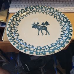 Vintage Folk Craft Moose Country 12" Chop Plate Or Platter