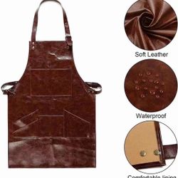 PDGJG Fashion Apron Chef Men's Bib Big Pocket Convenient Adjustable Buckle Barber Apron