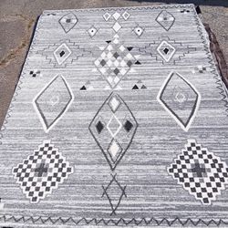 Gray,Black And Cream Area Rug