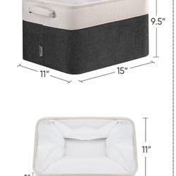 Fabric Storage Bins for Shelves (2-Pack)