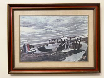 Vintage WWI Aviation Art Print – LUSAC-11 Fighter Plane – Framed