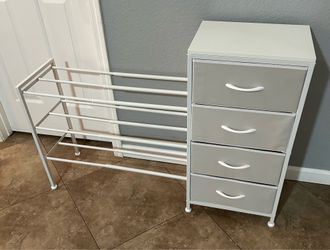 (NEW) Expandable Shoe Rack w/ 4 Drawers