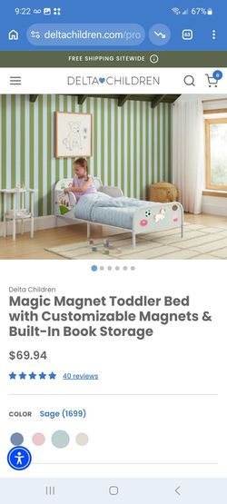 Delta Children Magic Magnet Toddler Bed with Customizable Magnets & Built-In Book Storage $45