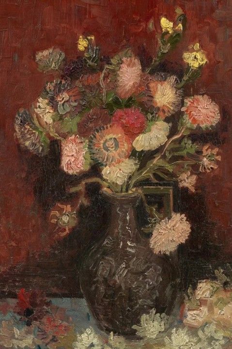 Van Gogh Chinese Asters & Gladiolus Wall Art on Canvas (NEW)
