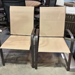Newly Assembled  2 Piece Patio Dining Chairs, Outdoor Bistro Chairs W/Curved Armrests