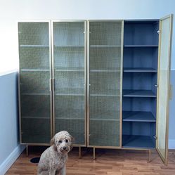 CB2 Gold Brass Cabinet/Bookcase/Book Shelves/Wardrobe Orig. $3700