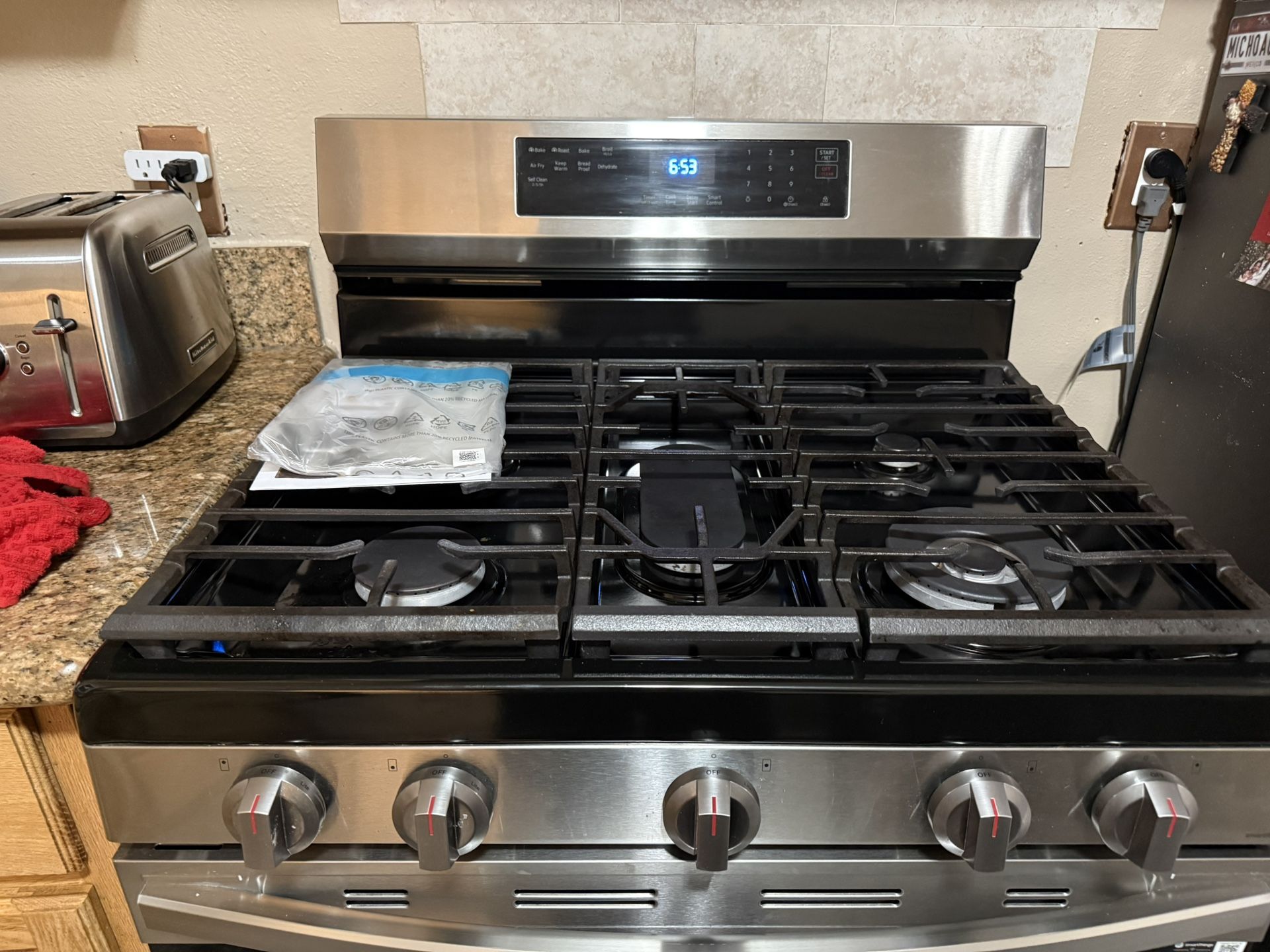 Samsung stove 30-inch 5 burners Air Fry oven