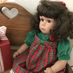 Vintage Christmas Girl Doll by Zook