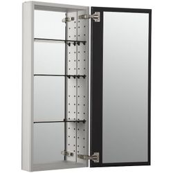 KOHLER Catalan 15-in x 36.125-in Recessed Aluminum Mirrored Rectangle Medicine Cabinet