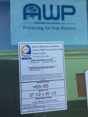 Impact 37 1 2 X 80 1 2 Hurricane All Aluminum Door With Opening