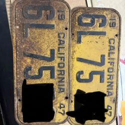 1947 California Yellow And Black Plates