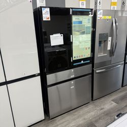 Samsung - Bespoke 29 Cu Ft 4-Door French Door Refrigerator With AI Family Hub + & Auto Open Doors In Charcoal Glass & Stainless Steel 😻📱