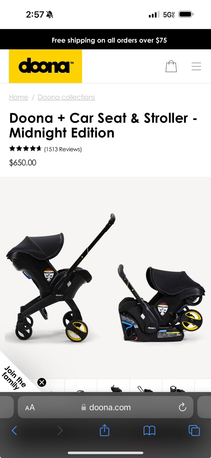 Doona Midnight All Black Edition 