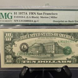 $10 1977 ERROR NOTE 
