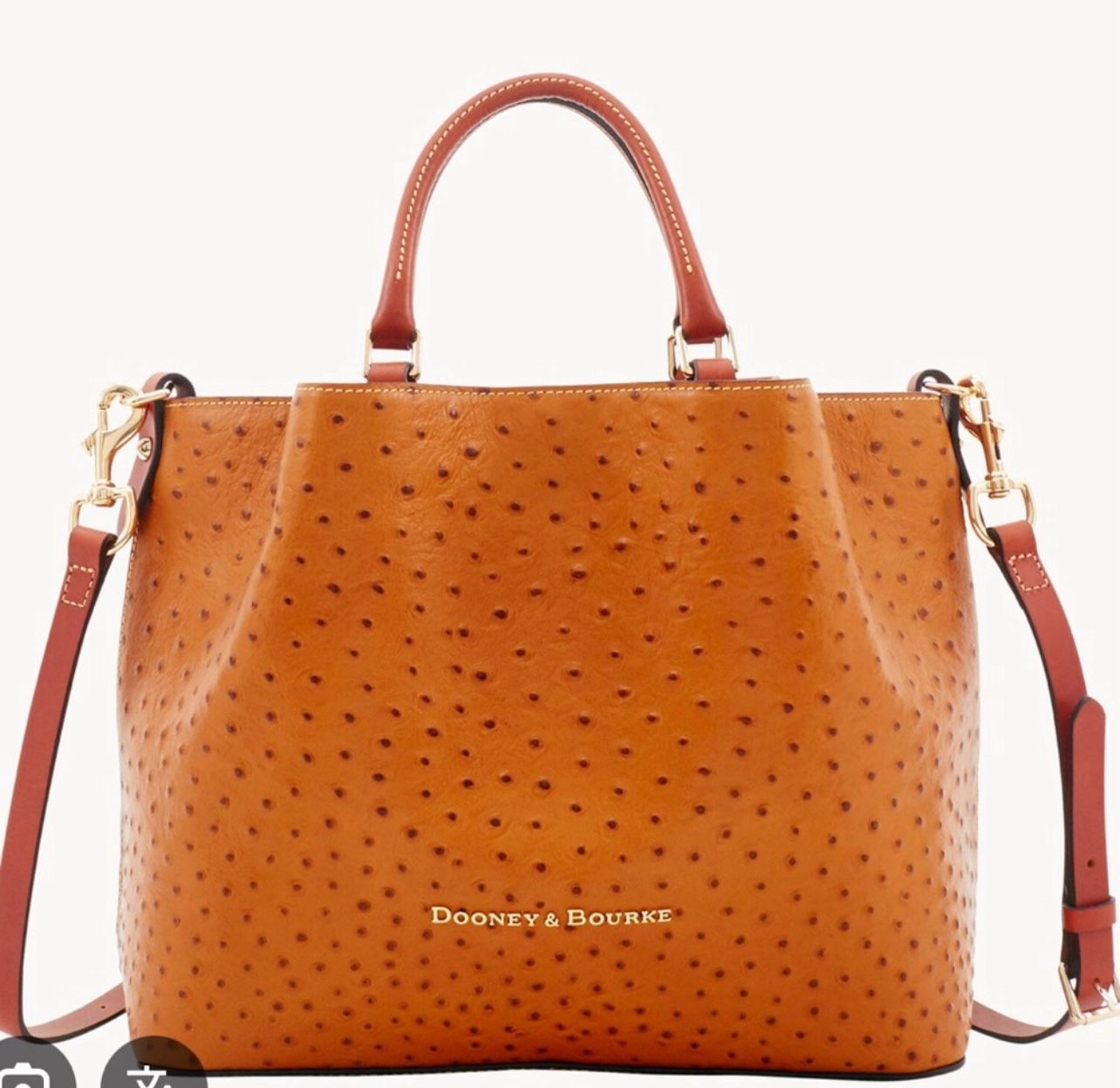 DOONEY & BOURKE Tan Osterich Embossed Tote