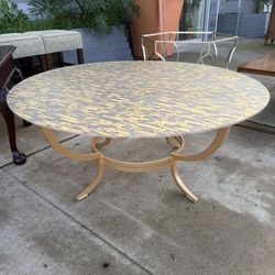 Mid Century Coffee Table 48 Diameter 19 Tall