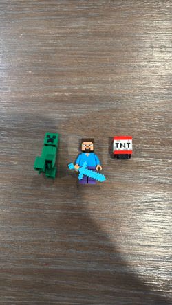 Lago mindcraft Steve, creeper, and tnt