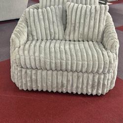 Corduroy Swivel Oversize Chair