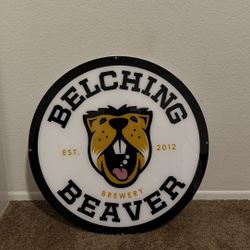 Belching Beaver LED Beer Sign