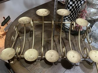 Wrought Iron 9 Candle Holder Gold Color 